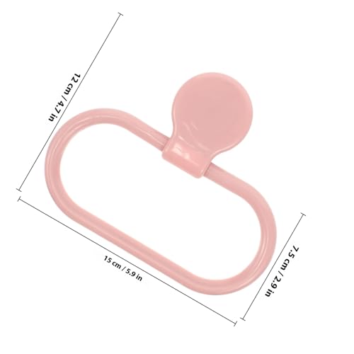 GALPADA Self-Adhesive No Drilling Towel Holder Ring for Bathroom Kitchen Abs Wall-Mounted Hand Towel Rack Easy Peel and Stick Installation Pink Design and More