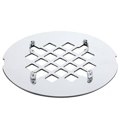 4-1/4 inches Snap-On Round Shower Drain Cover, Stainless Steel (Chrome) - color: Chrome