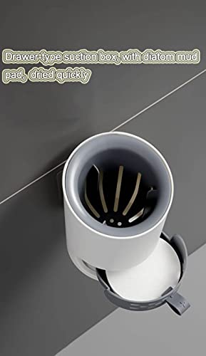 Silicon Toilet Bowl Cleaning Brush Set,Wall Mount Toilet Brush Refillable Toilet Brush Diatom Mud Absorbent Soft Bristled Silicone Toilet Brush