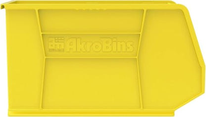 Akro-Mils 30265 AkroBins Plastic Storage Bins, 18"x8.25"x9", Yellow, 6-Pack | Space-Saving Stackable Bins for Garage, Pantry, Craft Organization - color: Yellow