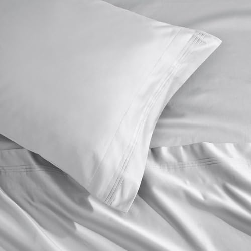 SUPERIOR Egyptian Cotton 4 Piece Sheet Set, Luxury 1000 Thread Count, Modern Design, Sustainable Sheets, Ultra-Soft Basics, Solid, Deep Pocket Fitted Sheet, Flat Sheet, Pillowcases, Queen, Platinum - color: Platinum 01, size: Queen