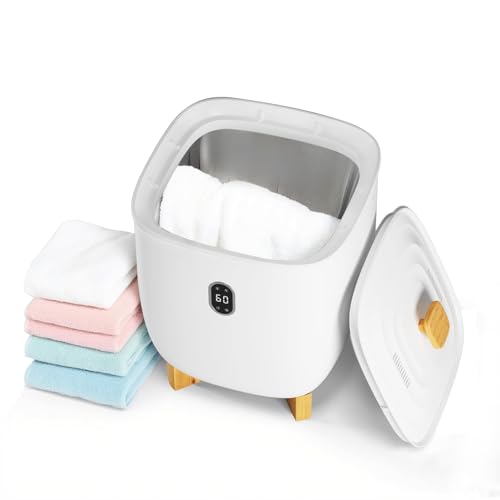 Towel Warmer Dryer for Bathroom, 5.3 gal(20 L) Capacity, Compact Electric Hot Towel Blanket Warmer Bucket with Auto Shut Off & 4 Timer Settings for Spa Home - size: 20L