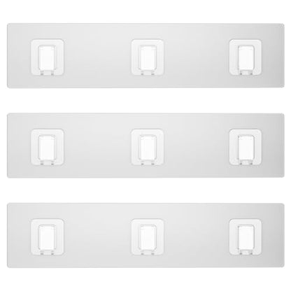 3 Pack Shower Caddy Adhesive Replacement, Waterproof Shower Shelf Adhesive Strips, Strong Adhesive Flat Hooks for Bathroom Storage Shelves and Kitchen Racks No Drilling, Clear - color: Transparent-3 Pack
