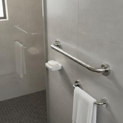 Stainless Steel Bathroom Grab Bar, Silver Textured Grip Handrail for Shower and Bathtub, Durable Wall Mount Rail - size: 11.81 x 1.26 x 2.95 in