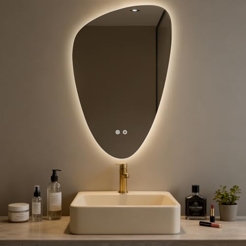LED Bathroom Mirror with Lights, 20 x 31 Inch Led Bathroom Vanity Mirror for Wall, Anti Fog Mirror for Bathroom, 3 Colors and Dimmable Light - color: Clear-irregular, size: 31“Lx20"W