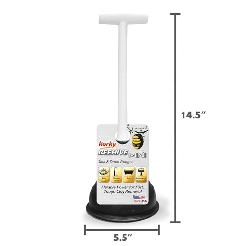 Korky Beehive Max and Mini Plunger Set - Powerful Clog Removal - Heavy Duty Toilet, Sink, and Drain Plungers