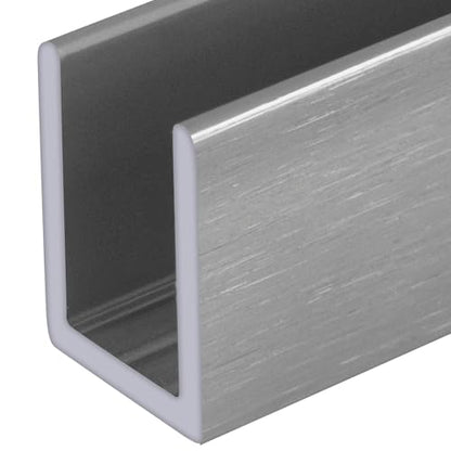 Brixwell SDCD38AB-CCP4 Brushed Anodized 3/8" Fixed Panel Shower Door Deep U-Channel - 4 inch Sample - color: Brushed Anodized, size: 4 Inch - Sample