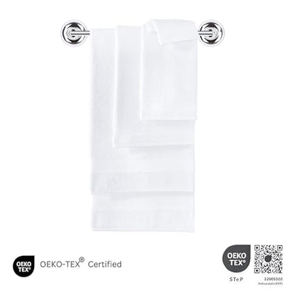 CTT - Luxury 6 Piece Towel Set, 100% Turkish Cotton, Quick Drying, Highly Absorbent & Comfy, Includes 2 Bath Towels, 2 Hand Towels & 2 Washcloths | (White) - color: White, size: 6-Piece Towel Set