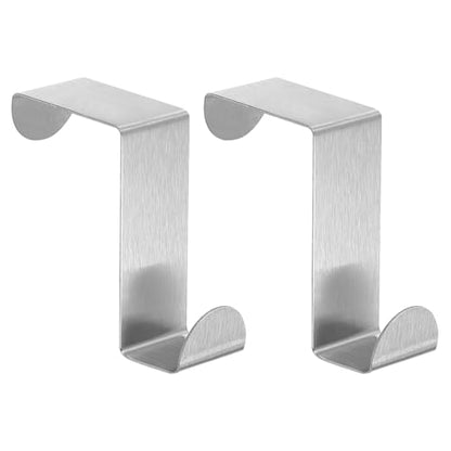 uxcell Over The Door Hooks,2pcs - Stainless Steel Door Hangers Hooks, S-Shaped Double Hooks for Hanging Clothes, Hats, Towels (Silver) - color: Silver
