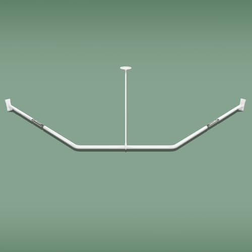 Naiture Neo-Angle Shower Curtain Rod, 36" X 26" X 36", Gloss White | Aluminum, Includes 36" Ceiling Support and Mounting Hardware, Cut to Fit, Permanent Wall Mount, Rustproof - color: Gloss White, size: 36" X 26" X 36"