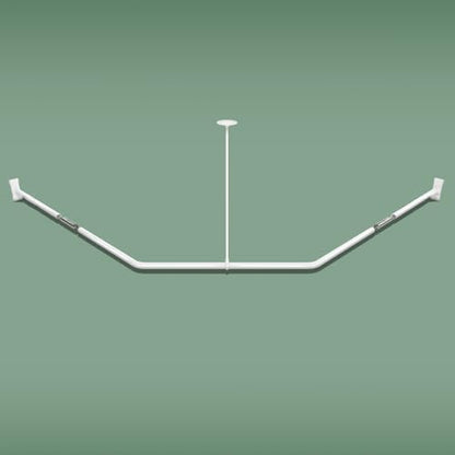 Naiture Neo-Angle Shower Curtain Rod, 36" X 26" X 36", Gloss White | Aluminum, Includes 36" Ceiling Support and Mounting Hardware, Cut to Fit, Permanent Wall Mount, Rustproof - color: Gloss White, size: 36" X 26" X 36"