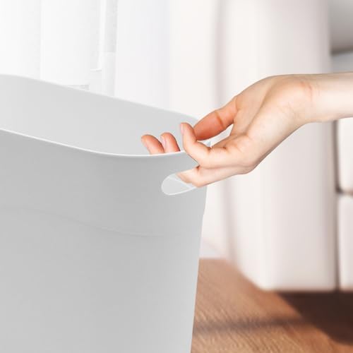 2 Pack 3.2 Gallon Plastic Trash Cans for Bathroom, Small Waste Bins with Handles, Compact Garbage Containers for Narrow Spaces, Recycle Wastebaskets for Office, Kitchen, Bedroom, Living Room (white) - color: white