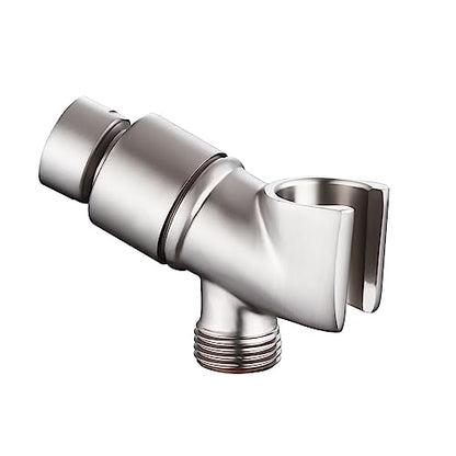 All Metal Handheld Shower Head Holder, Adjustable Shower Wand Holder with Universal Shower Arm Mount and Brass Pivot Ball, for Connecting Shower Arm and Shower Hose - color: Brass - Matte Black