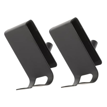 Mipcase 2pcs Stylish Bathroom Towel Hook Door Hanger Hook Stainless Steel Suction Shower Razor Magnetic Holder - color: Black