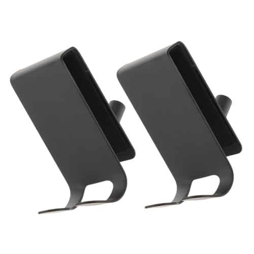 Mipcase 2pcs Stylish Bathroom Towel Hook Door Hanger Hook Stainless Steel Suction Shower Razor Magnetic Holder - color: Black