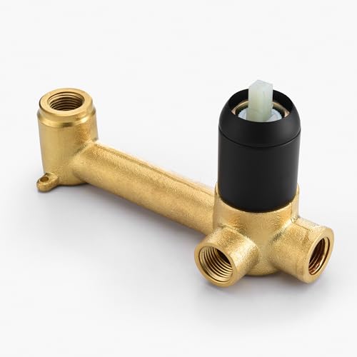 SUMERAIN Wall Mounted Bathroom Sink Faucet Black and Gold Finish, Lavatory Faucet with Single Handle and Rough in Valve - color: Black and Gold, size: Right Handle