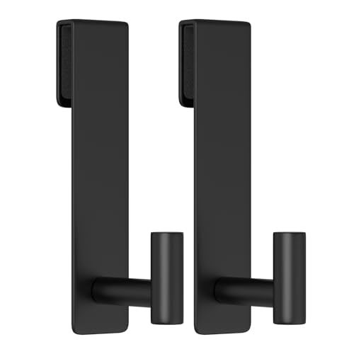WUIVIUT T-Shape Heavy-Duty Stainless Steel Over The Glass Door Hooks - Frameless Glass Door Hooks for Bathroom Shower Towel Holder 19 cm Hook for Robe,Towels,Shower(T Shape 2 Pack, Fits 3/8'' Thick) - size: T Shape, 2 Pack