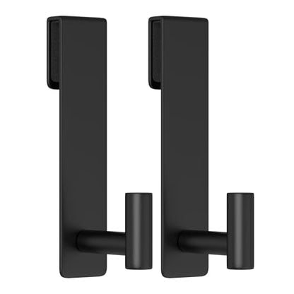 WUIVIUT T-Shape Heavy-Duty Stainless Steel Over The Glass Door Hooks - Frameless Glass Door Hooks for Bathroom Shower Towel Holder 19 cm Hook for Robe,Towels,Shower(T Shape 2 Pack, Fits 3/8'' Thick) - size: T Shape, 2 Pack