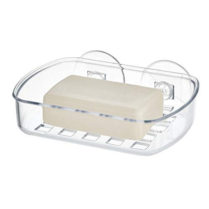 iDesign BPA-Free Plastic Suction Bar Soap Dish - 5.25" x 4" x 2", Clear,19600 - color: Clear