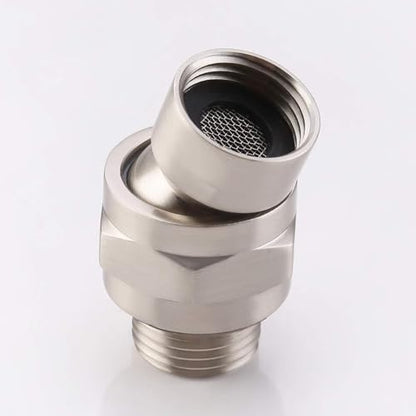 Shower Connector Ball Joint Shower Head Swivel Ball Adapter Brass Adjustable Shower Arm Extension Universal Component Brushed Nickel - color: Brushed Nickel