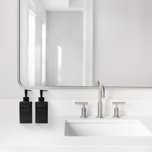 Ceramic Soap Dispenser Set, 2 Pack Hand and Dish Soap Dispenser with Funnel for Kitchen and Bathroom, Black - color: Black