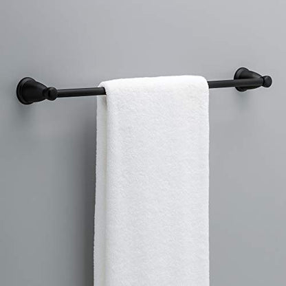 Franklin Brass 5-Piece Matte Black Bathroom Set (2) Towel Racks, Ring, Toilet Paper Holder, Hook | Kinla Bath Accessories - color: Matte Black, style: 5-Piece Bath Accessory Set