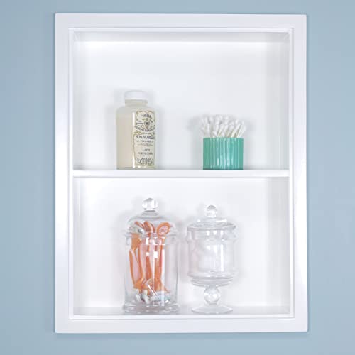 14x18 Sloane Recessed Wall Niche Medicine Cabinet Replacement, in The Wall Bathroom Cabinet Insert Shelf/Shelves, Made in North America, Real Wood, NO MDF, White Plain Back - color: White, size: 14x18