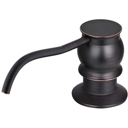 Brass Kitchen Soap Dispenser, Oil Rubbed Bronze in Sink Liquid Dish Soap Dispenser with High Capacity 500ML （17oz） ABS Bottle, Under Sink Hand Metal Dispenser Pump - color: Oil Rubbed Bronze, size: Without Hose
