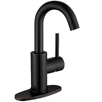 Wet Bar Sink Faucet, Lead-Free Single Handle Prep Sink Faucet, Stainless Steel Single Hole Bathroom Vanity Faucet, Oil Rubbed Bronze JU1100-ORB - color: Oil Rubbed Bronze
