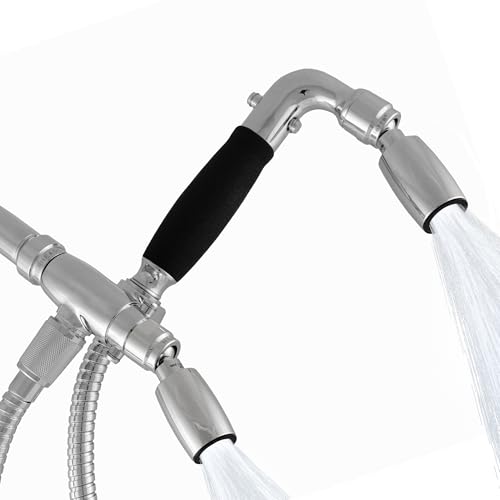 High Sierra® - Solid Lead-Free Metal 4-Way Combo CLASSIC™ Fixed and Handheld Shower Head with Hose. Run Separately or Both at Full Flow - 1.8 GPM per Shower Head - Chrome Finish - color: Chrome, size: 1.8 GPM