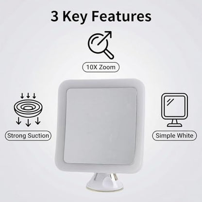 10X Magnifying Lighted Makeup Mirror with 360° Swivel, Suction Cup Vanity Mirror for Bathroom & Makeup