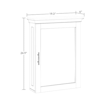 RiverRidge Somerset Bathroom Wall Mount Medicine Cabinet with Mirror, White | Bath Storage Cabinet with Adjustable Interior Shelf and Soft Close Hinges, Two-Tone Handles and Coved Top Detailing