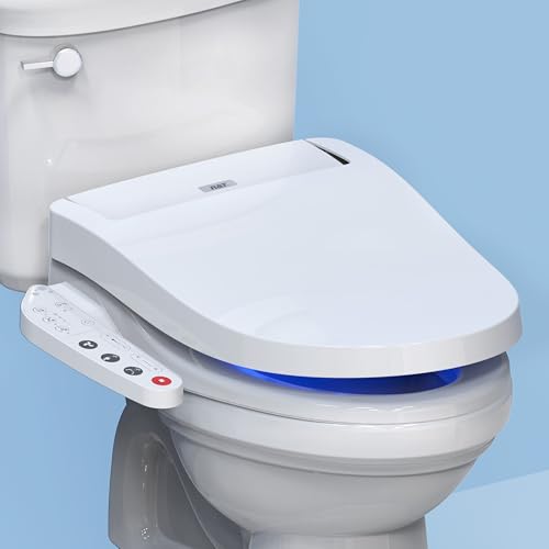 R&T V2601 Electric Bidet Seat, Elongated Smart Toilet Seat with Warm Water, Adjustable Heated Seat, Air Dryer, Night Light, Bidet Attachment for Toilet - color: V2601