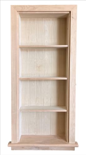 14x36 Aiden Recessed Wall Niche Medicine Cabinet Replacement, in The Wall Bathroom Cabinet Insert Shelf/Shelves, Made in North America, Real Wood, NO MDF, Beadboard, Unfinished - color: Unfinished 4 Shelf, size: 14x36