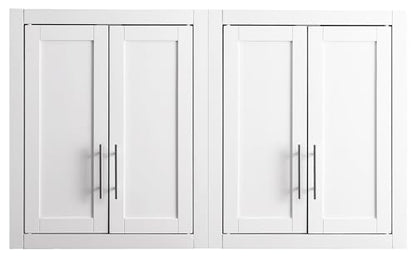 Crosley Furniture Savannah 2-Piece Wall Kitchen Storage Cabinet, Cabinets for Laundry, Bathroom, White - color: White, style: 2-Piece Bathroom Cabinet