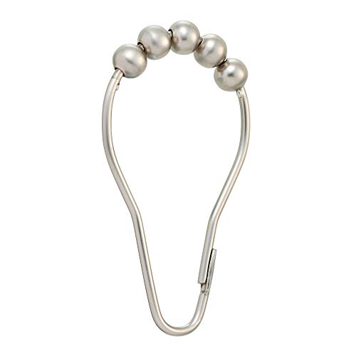 Moen SR2100BN Shower Curtain Rolling Rings, 12 per pack, Brushed Nickel (Pack of 2) - color: Brushed Nickel, size: Pack of 2