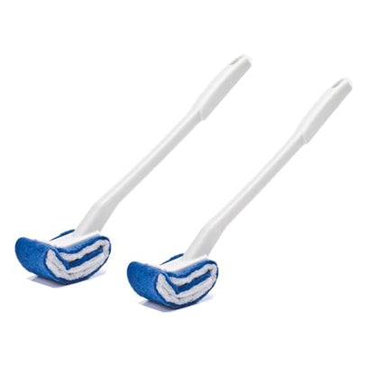 Toilet Brush Bowl Brush Bathroom Brush Under Rim Toilet Brush Scracth-Free Curved Good Grip Easy to use deep Cleaning No Scratching, Anti-Splashing Easy to Store (2pc White)