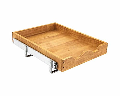 DINDON Pull Out Cabinet Organizer (17" W x 18" D) 1 Tier，Single Tier Oak Wood Under Cabinet Slide Out Shelf Drawer Box… - color: Oak Wood, 1 Tier, size: 17" W x 18" D