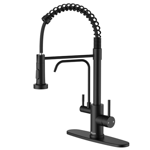 APPASO 3 Way Black Kitchen Faucet with Water Filler | NSF/ANSI/CAN 372 & Lead-free Faucet with Water Filter, 3 in 1 Drinking Sink Faucets Matte Black (Without Filtration Device) - color: Black