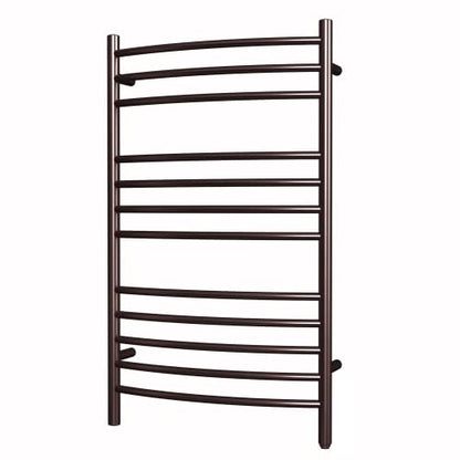 Towel Warmer, Heated Towel Rack, Plug-in/Hardwired Venetian Bronze | 304 Stainless Steel Large 12-Bar Towel Warmer With Plug-In Or Hardwired Installation And Venetian Bronze Finish - color: Venetian Bronze