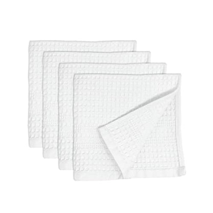 GILDEN TREE Waffle Towels Wash Cloths for Showering, Exfoliating Washcloth Face Towels, Quick Dry Towel Cotton Washcloths Set of 4, Classic Style (White) - color: White, size: Washcloth (4 Pack)