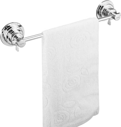 JiePai 16 inch Suction Cup Towel Bar,Shower Towel Racks for Bathroom,Chrome | Vacuum Suction,No Drill,Removable,Heavy Duty Wall Mount ,For Smooth Surfaces,for Bathroom & Kitchen - color: Suction Towel Bar-16 Inch Chrome