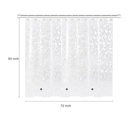 60 inch Height Shorted 8G Waterproof Shower Curtain Liner, Pebble Pattern, 3 Heavy Duty Magnets, Premium EVA Material Not PVC(72W x 60H) - color: Clear Pebble 8g, size: 72"W x 60"L (Pack of 1)