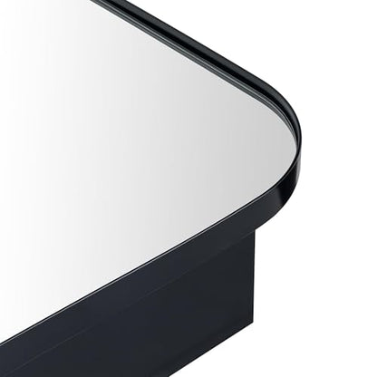 TEHOME Black Rectangle Long Bathroom Medicine Cabinet with Mirror Matt Black Recessed and Surface Mount Stainless Steel Metal Framed Rounded Rectangular Bathroom Cabinet with Mirror 20x40'' - size: 20 x 40''