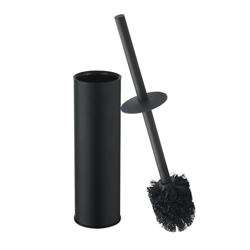 Toilet Brush and Holder Set Premium Material Toilet Bowl Cleaner Free Standing Toilet Bowl Brush and Holder - color: Matte Black