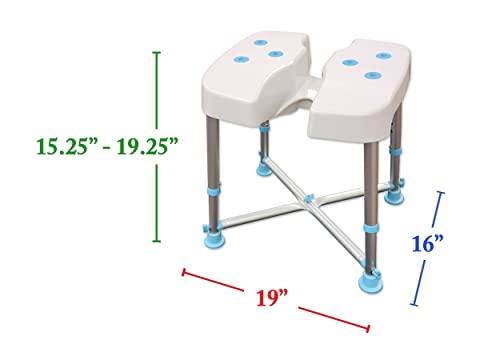 MedGear A-0271A Tool-Free DURA Hygienic Cutout Shower and Tub Assisting Bench