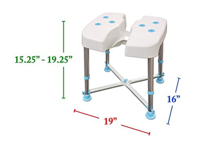 MedGear A-0271A Tool-Free DURA Hygienic Cutout Shower and Tub Assisting Bench