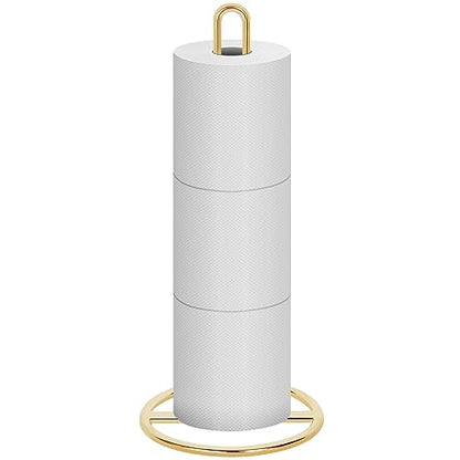 Gold Toilet Paper Holder Stand, OBODING, Freestanding Toilet Paper Holder for Storing 3 Rolls of Toilet Papers (Gold) - color: Gold