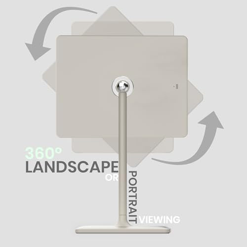 Orbit LED Vanity Mirror with Lights, 7X/1X Magnification, Dimmable & USB-C Rechargeable Tabletop Mirror - Soft Stone - color: Soft Stone