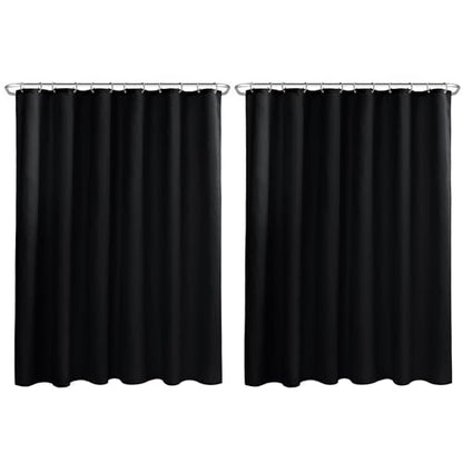 Nasitos Fabric Shower Curtain Liners with Magnets 2 Pack 70X72 Inch White | Washable & Water Resistant Lighweight Cloth Shower Liner for Bathroom, Soft Hotel Quality, Standard Size - color: Black, size: 72"W x 72"L (Pack of 2)